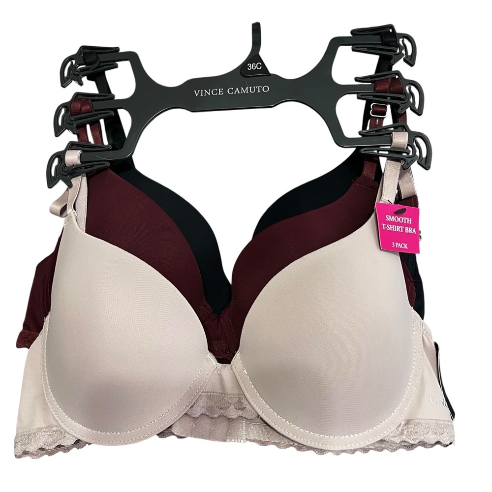 Vince Camuto Women’s T-Shirt Bras Sz 36C Lot/3 Multi Colors Underwire  MSRP $84